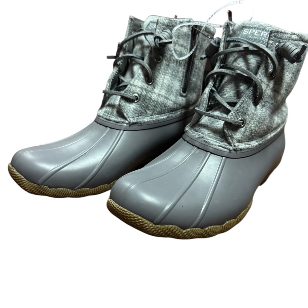 SPERRY Saltwater Wool Plaid Duck Size 8 Winter Boots Waterproof Snow STS87766